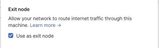 Exit Node 허용 설정
