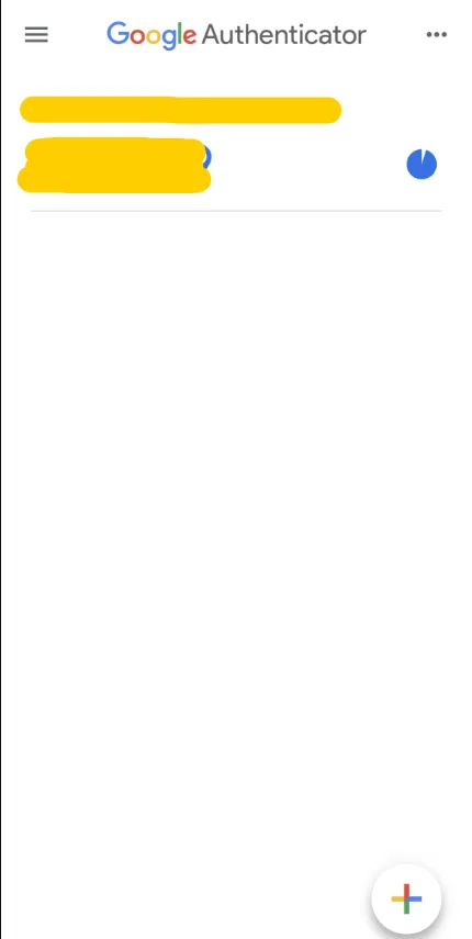 Google Authenticator OTP 등록 후 화면