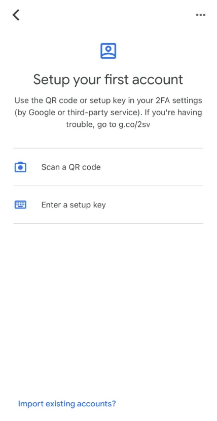 Google Authenticator 실행 후 화면