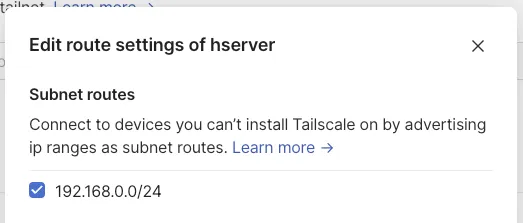 Tailscale 라우팅 설정