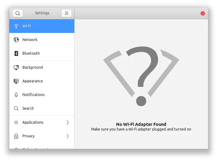 No Wifi Adapter Found